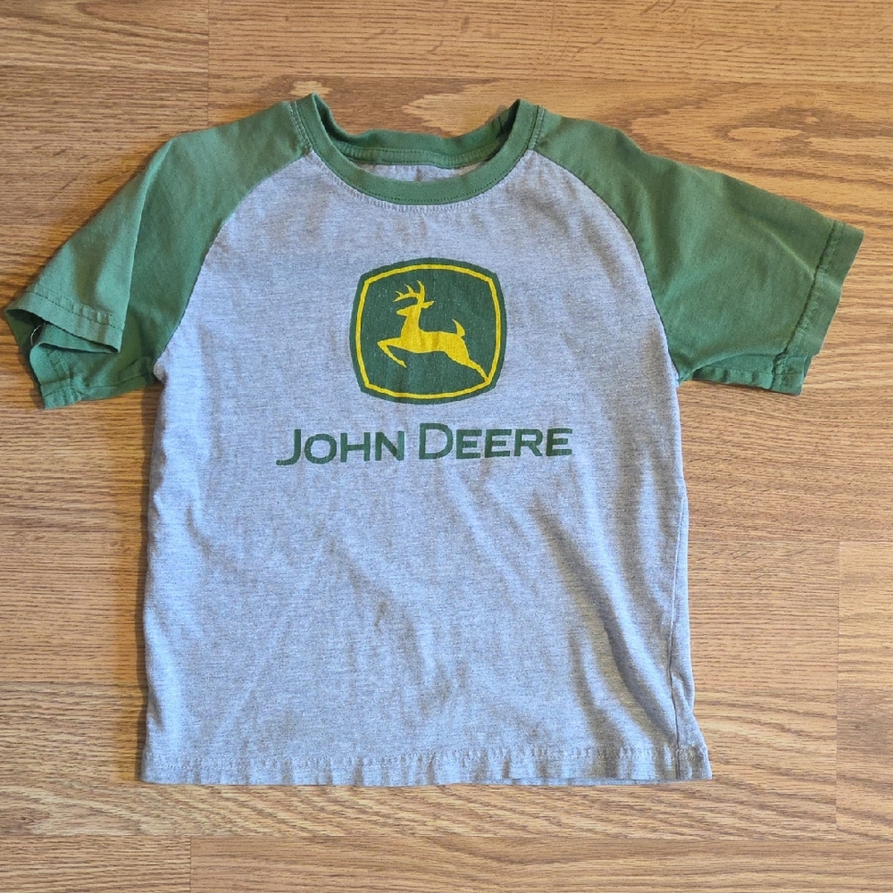 John Deere Kids Tee in Green and Gray